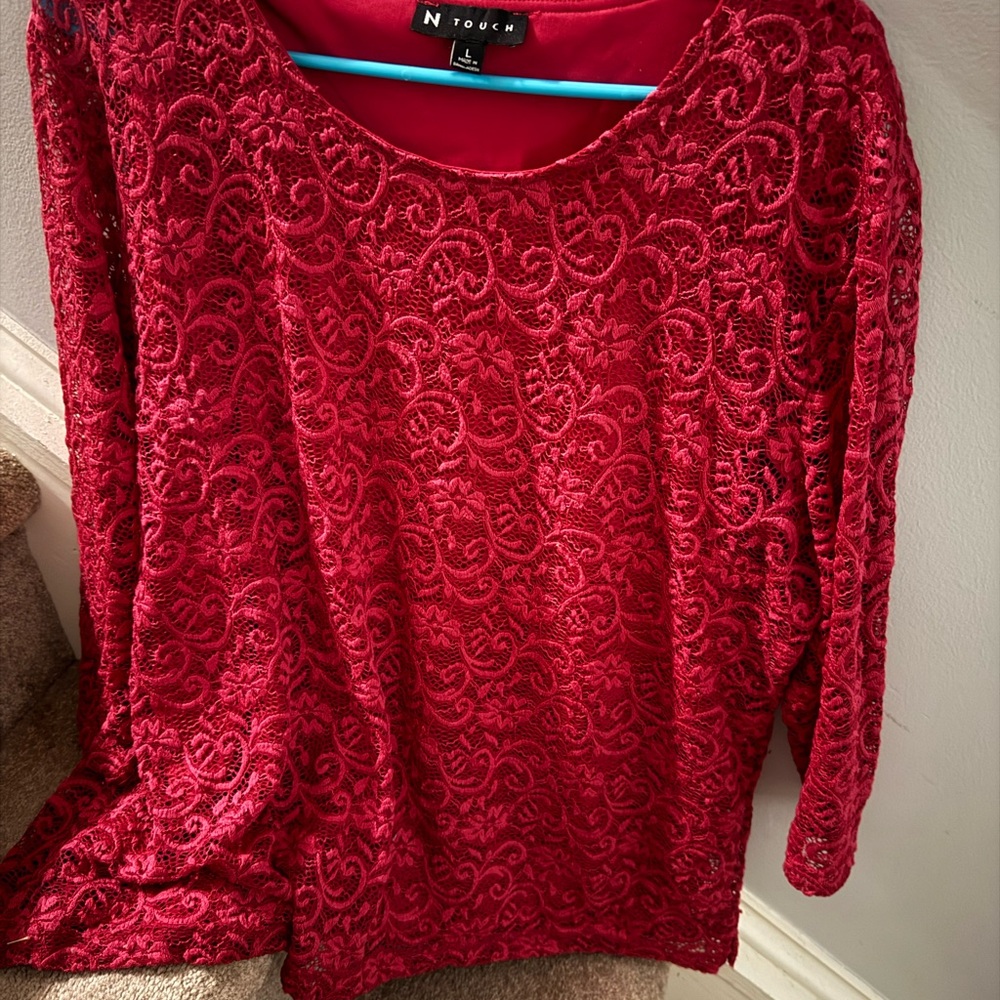 Women's Red Lace Top